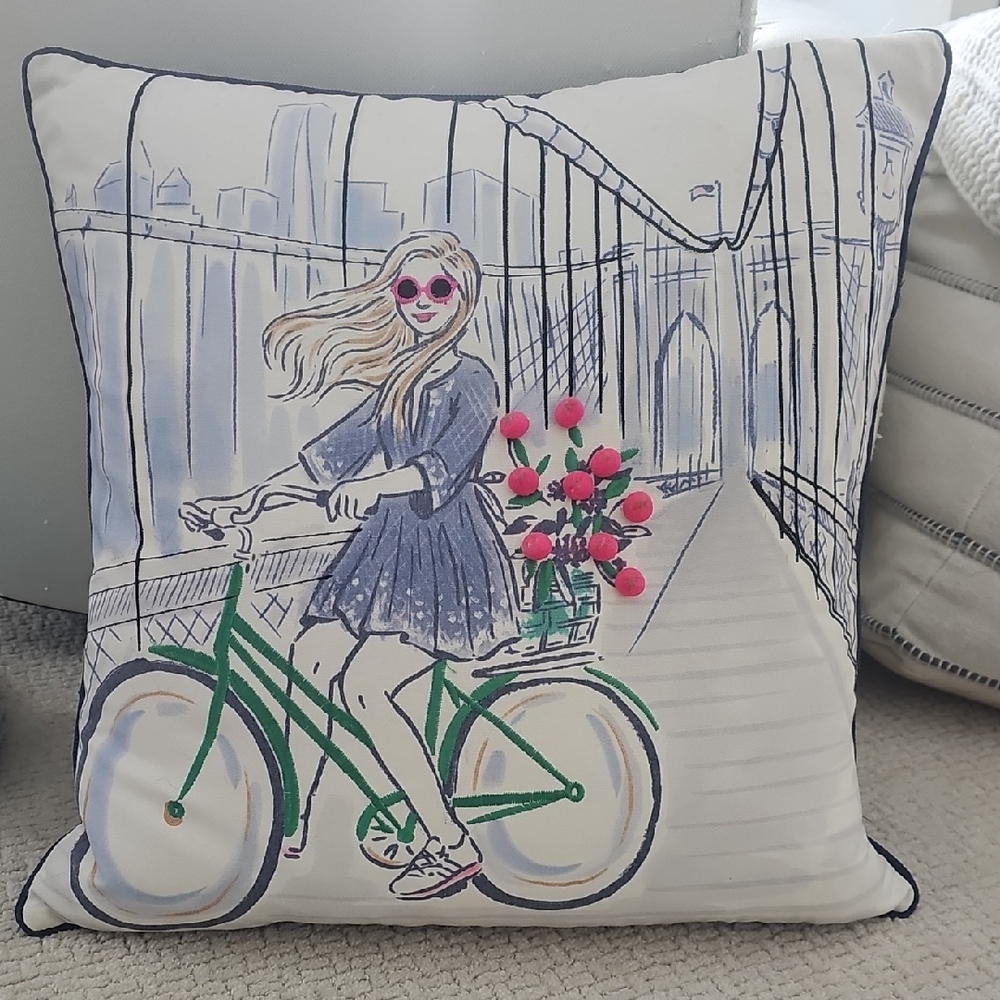 Chic Urban Bicycle Throw Pillow
